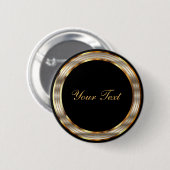 Black and Gold Metallic Template Ronde Button 5,7 Cm (Voorkant /achterkant)