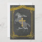 Black and Gold Mexican Baptism Invitation Kaart (Achterkant)