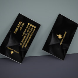 Black and Gold Minimalist Corporate Business Card Visitekaartje