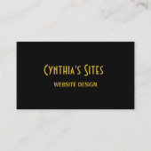 Black and Gold Minimalist Visitekaartje (Voorkant)