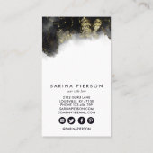 Black and Gold Modern Art-juwelen oormerk Visitekaartje (Achterkant)