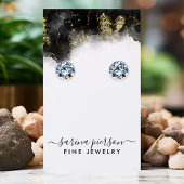 Black and Gold Modern Art-juwelen oormerk Visitekaartje