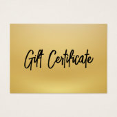 Black and Gold Modern Business Cadeaubon Visitekaartje (Voorkant)