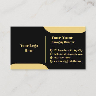 Black and Gold Modern Executive Business Card Temp Visitekaartje
