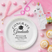 Black and Gold Modern Gradun Party Papieren Bordje (Feest)