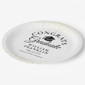 Black and Gold Modern Gradun Party Papieren Bordje (Gekanteld)