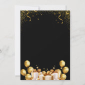 Black and Gold Modern Joint Birthday Kaart (Achterkant)