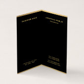 Black and Gold Modern Monogrammed Elegant Visitekaartje (Binnen)