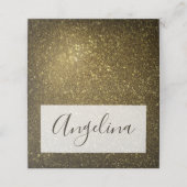 Black and Gold Modern Wedding Plaatskaartje (Buitenkant ongevouwen)