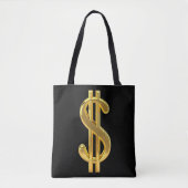 Black and Gold Money Bag Tote Bag (Voorkant)
