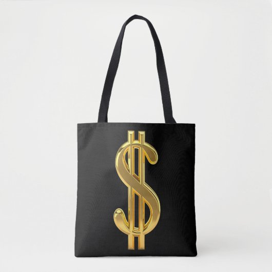 Black and Gold Money Bag Tote Bag (Voorkant)