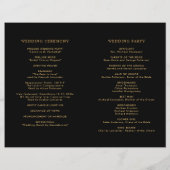 Black and Gold Monogram Wedding Folded Program (Achterkant)