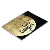 Black and Gold Moon Modern Typografie Notitieboek (Linkerzijde)