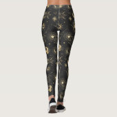 Black and Gold Moon Star Sun Astrology Art Leggings (Achterkant)
