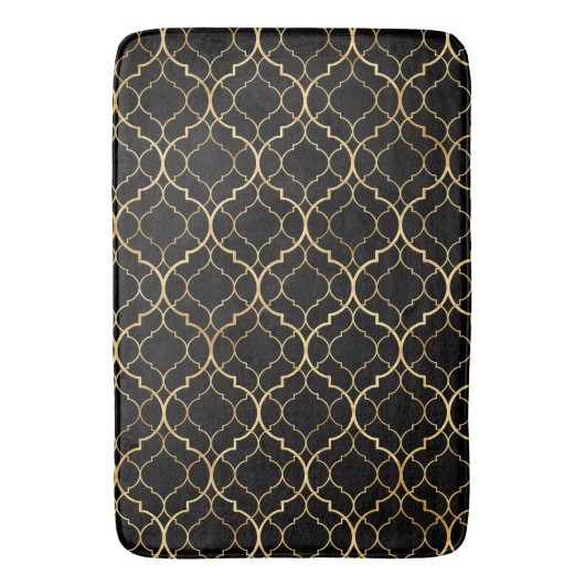 Black and Gold Moroccan Badmat (Voorkant Verticaal)