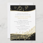 Black and Gold Music Bar Mitzvah Uitnodiging (Voorkant)