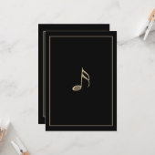 Black and Gold Music Border Note Card Kaart (Voorkant / Achterkant in situ)