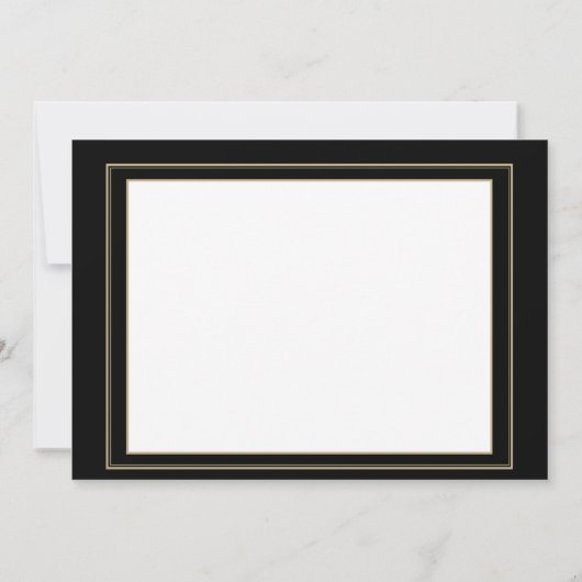 Black and Gold Music Border Note Card Kaart (Achterkant)