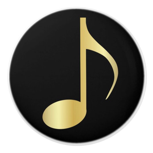 Black and Gold Music Note Knop (Voorkant)