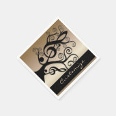 Black and Gold Music Treble Clef Tree Napkins Servetten (Hoek)