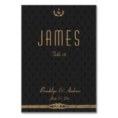 Black and Gold Nautical Wedtable Place Kaarten (Achterkant)