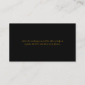 Black and Gold Online RSVP QR Code Weddenschap Informatiekaartje (Achterkant)