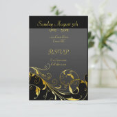 Black and Gold Open House nodigt Versie uit Kaart (Staand voorkant)