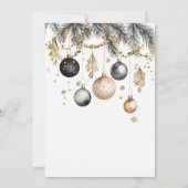 Black and Gold Ornamenten Baubles Vakantiefeest Kaart (Achterkant)