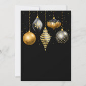 Black and Gold Ornaments Christmas Party Kaart (Achterkant)