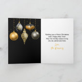 Black and Gold Ornaments Merry Christmas Feestdagen Kaart (Binnen)