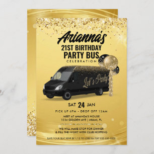 Black and Gold Party Bus Kaart
