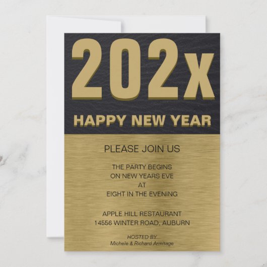 Black and Gold Party Uitnodiging (Voorkant)