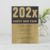 Black and Gold Party Uitnodiging (Staand voorkant)