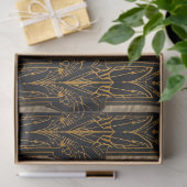 Black and Gold Pattern Decoupage Tissuepapier (Geschenk)