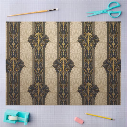 Black and Gold Pattern Decoupage  Tissuepapier (Craft)