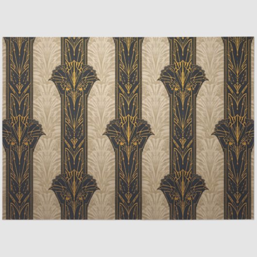 Black and Gold Pattern Decoupage Tissuepapier (Voorkant)