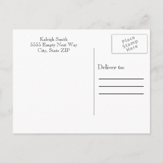 Black and Gold Patterned Trunk Party Uitnodiging Briefkaart (Achterkant)