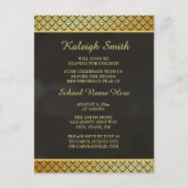 Black and Gold Patterned Trunk Party Uitnodiging Briefkaart (Voorkant)