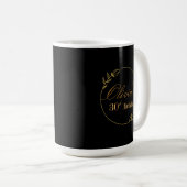 Black and Gold Personalized Koffiemok (Voorkant rechts)