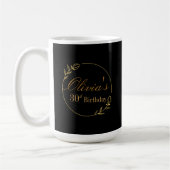 Black and Gold Personalized Koffiemok (Links)