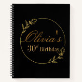 Black and Gold Personalized Notitieboek (Voorkant)