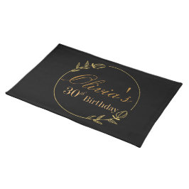 Black and Gold Personalized Placemat
