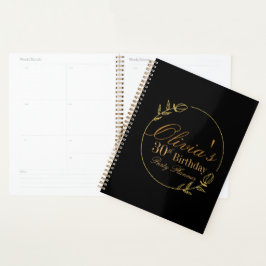 Black and Gold Personalized Planner