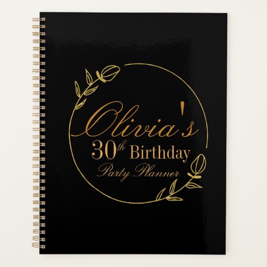 Black and Gold Personalized Planner (Voorkant)