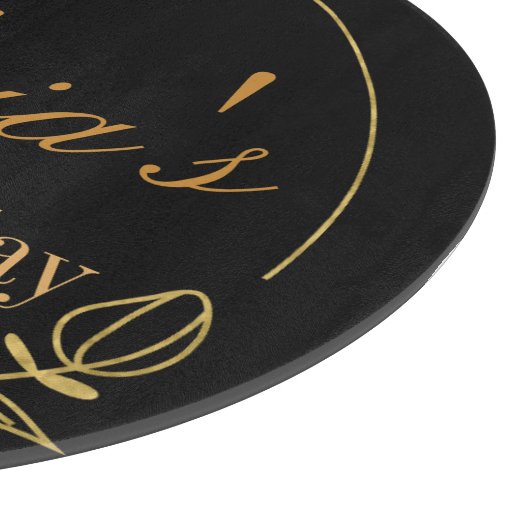 Black and Gold Personalized Snijplank (Hoek)