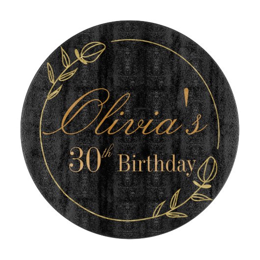 Black and Gold Personalized Snijplank (Voorkant)