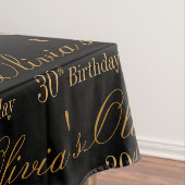 Black and Gold Personalized Tafelkleed (Voorbeeld)