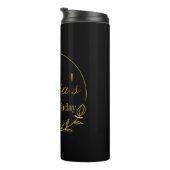 Black and Gold Personalized Thermosbeker (Geroteerd rechts)