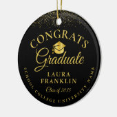 Black and Gold Pet Afstuderen gefeliciteerd Keramisch Ornament (Links)