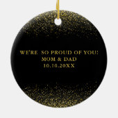Black and Gold Pet Afstuderen gefeliciteerd Keramisch Ornament (Achterkant)